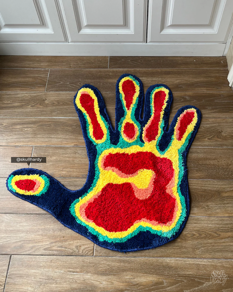 Trippy Hand Rug – 3 S K U L L 6 H A R D Y 9