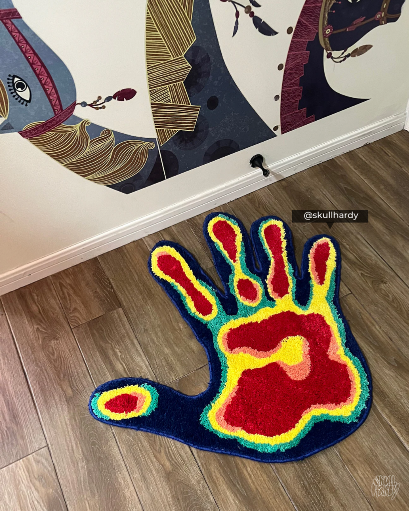 Trippy Hand Rug – 3 S K U L L 6 H A R D Y 9