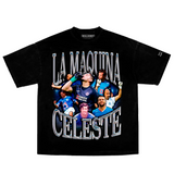 Jersey Cruz(N™)Azul, Maquina Celeste Playera Oversized t Shirt